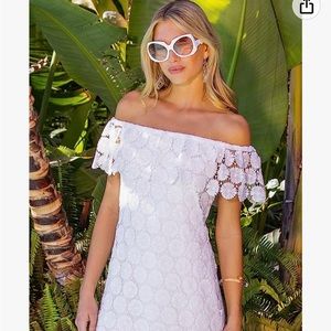 Tina Turk women’s off the shoulder white dress